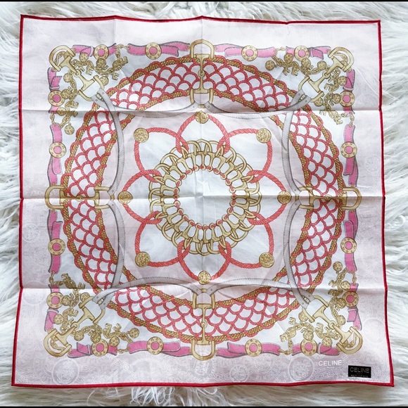 Vintage Celine Paris ruby red handkerchief - Picture 3 of 6